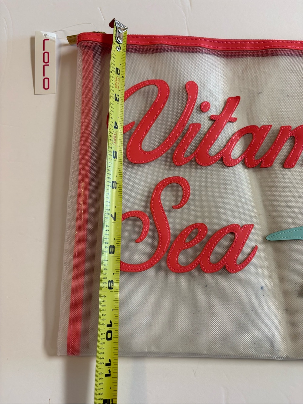 LOLO Vitamin Sea Clear mesh Beach Pouch with Red Trim - Picture 6 of 7